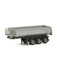 halfpipe trailer 3 axle in silver