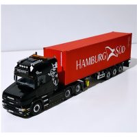 Scania 164L torpedo skeletal trailer+40ft containerHamburg Sud