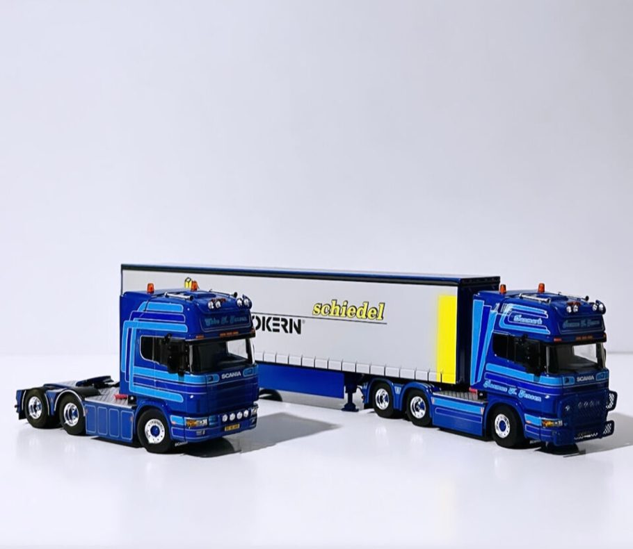 2x Scania R4 topline prime movers+curtainsided trailer 