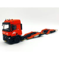 Renault T evo riged trucktransporter drawbar trailer De Rooy,WSI Truck Models