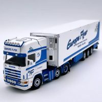 Scania R4 topline 6X2 twinsteer reefer trailer Europe Flyer,WSI models