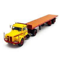 Scania L110 sleeper cab torpedo classic flatbed trailer-2 axle Klomp,WSI Truck Models
