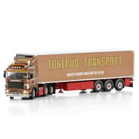 Scania 144 flat roof 6x2 tag axle reefer trailer Tonerud,WSI Truck Models