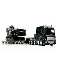 Volvo FH5 globetrotter 8x4+low loader+Volvo EC950F excavator,WSI Truck Models