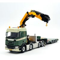 Scania R normal CR20N 8x4 semi low loader- 4 axle with palfinger crane PK 135.002 tec 7 Lock Transport,WSI Truck Models (2)